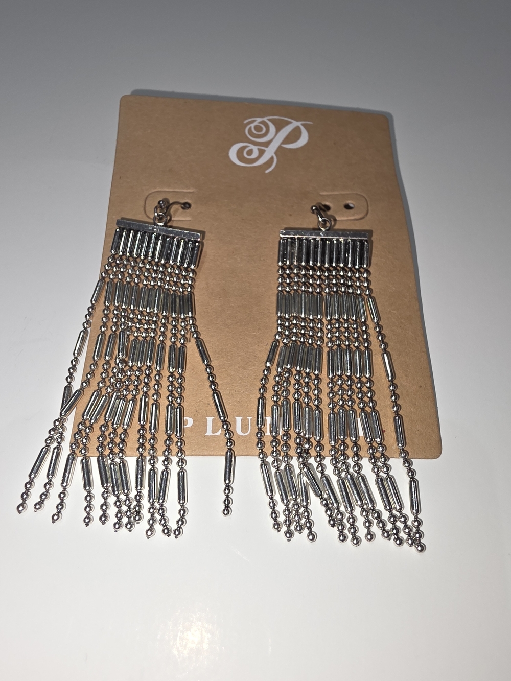 Silver Fringe Drop Earrings